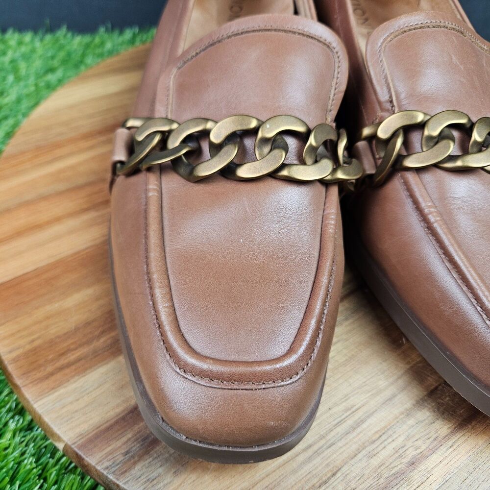 Vionic Mizelle Shoes Womens Size 10 Brown Chain Loafer Leather Comfort Slip On - Picture 7 of 13